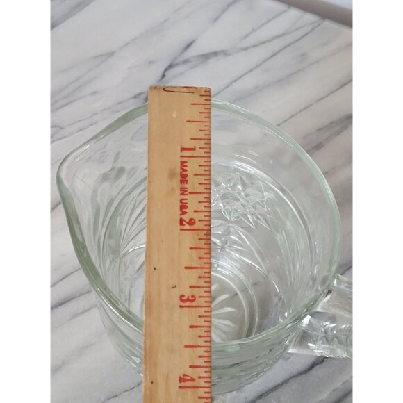 Vintage Anchor Hocking Pint Pitcher Early American Prescut Hobstar Design EAPG C - Picture 6 of 8